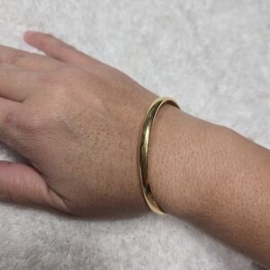 Vintage Monet Gold Tone Bangle Bracelet Stamped